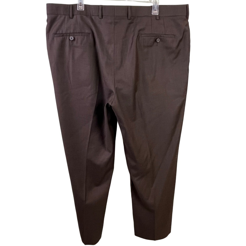 Coppley 1883 Brown Wool Dress Slacks Flat Front Trousers Canada 42x28 - Picture 3 of 8